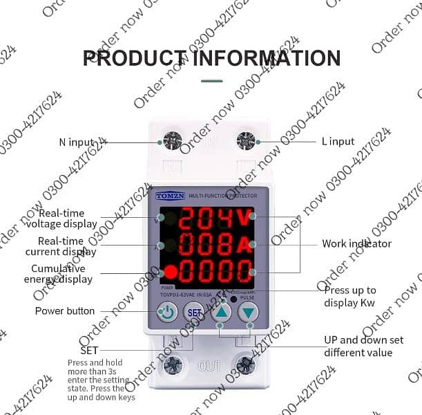 63A Smart Solar Energy Meter units Metering Monitoring Circuit Bre 0