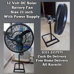 12 Volt DC Stand Fan Fast Speed With Power Supply