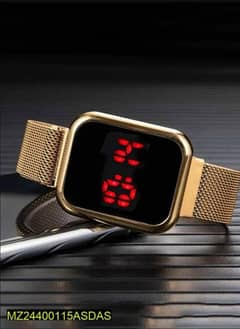 LED Display Digital watch with magnetic strap