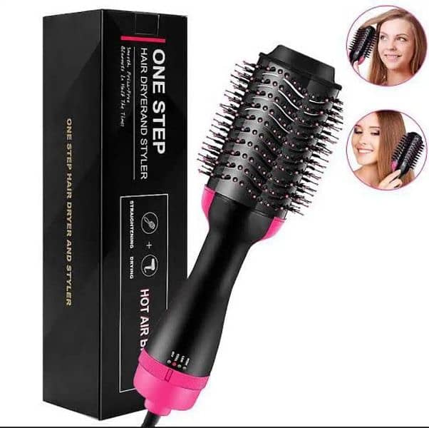 2 In 1 One Step Hair Dryer And Volumizer , Straightener & Curls Styler 0