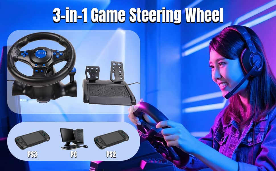 GT-V7 Steering Wheel Racing PS3 PS4 PS5 Android PC Xbox- 6