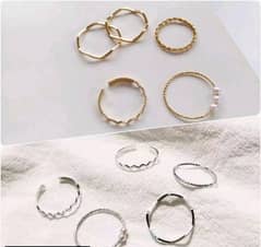 jewellry 10 rings golden and silver plating rings cash on delivery