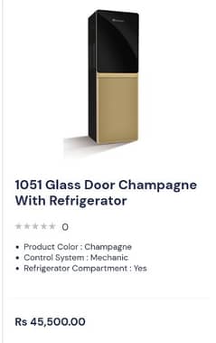 Dawlance 1051 Glass Door Water Dispenser