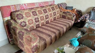 Solid Wood 5 (3+1+1) Seater Sofa Set 9.5/10 Condition