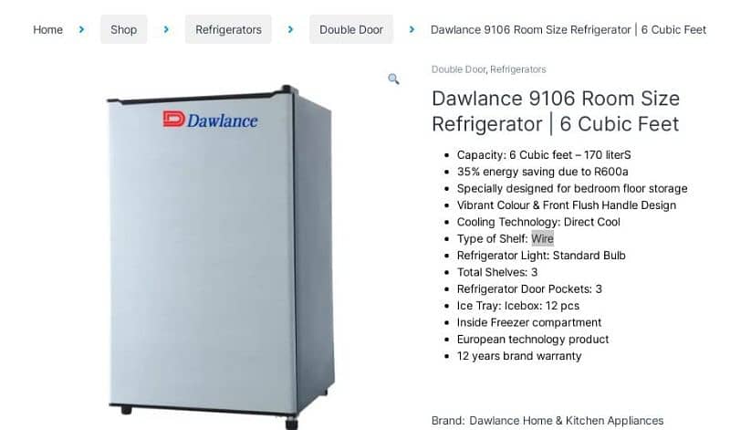 Dawlance 9106 refrigerator 6 cubic ft 2