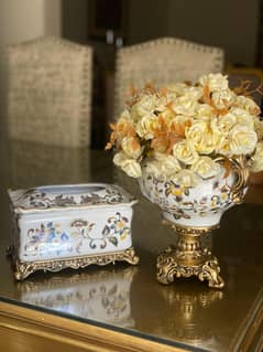 Decorative vase and tissue box