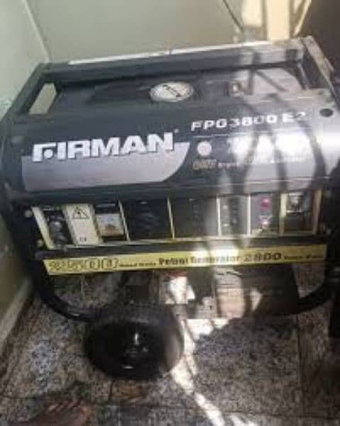 Firman 3000 watts 2.5kva Key start Generator - FPG3800E2R with gas kit 1