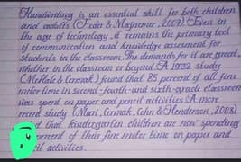 handwriting working assignments