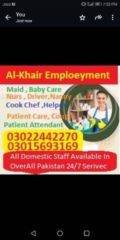 Patient care male female cook Chef available