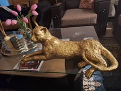 Imported House Decoration Sculpture for sale Gold Leopard figurine