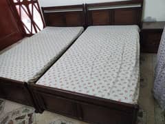 2 single wooden bed for sale