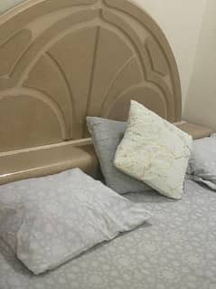 mint condition double bed set with mattress and side tables wardrobe