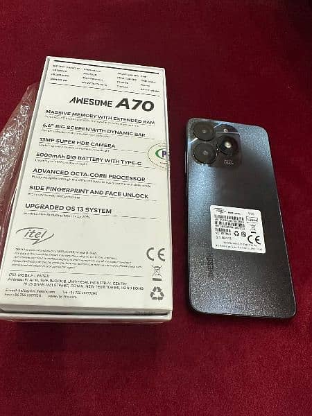 ITEL A70 128/4gb PTA APPROVED 
DUAL SIM. Shiny Black 6