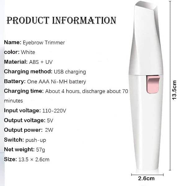 BZ-202B BATTERY OPERATED EYEBROW TRIMMER FOR LADIES 5