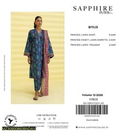 Sapphire 35003 pcs unstitched lawn printed suit