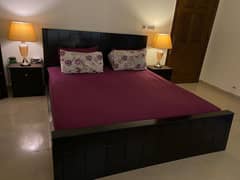 king size double bed with side tables with mattress