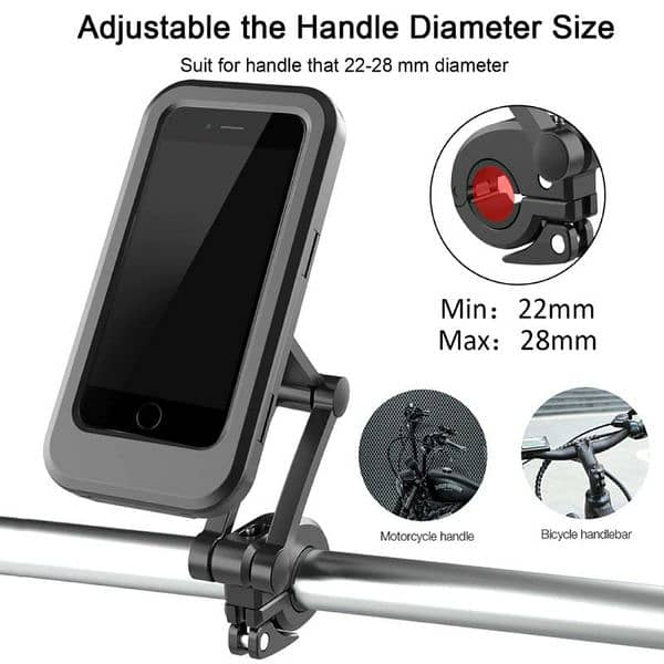 Bicycle Mobile Phone Holder Waterproof Handlebar Magnetic Stand 0