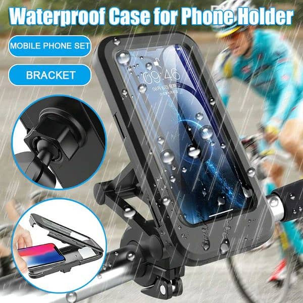 Bicycle Mobile Phone Holder Waterproof Handlebar Magnetic Stand 7