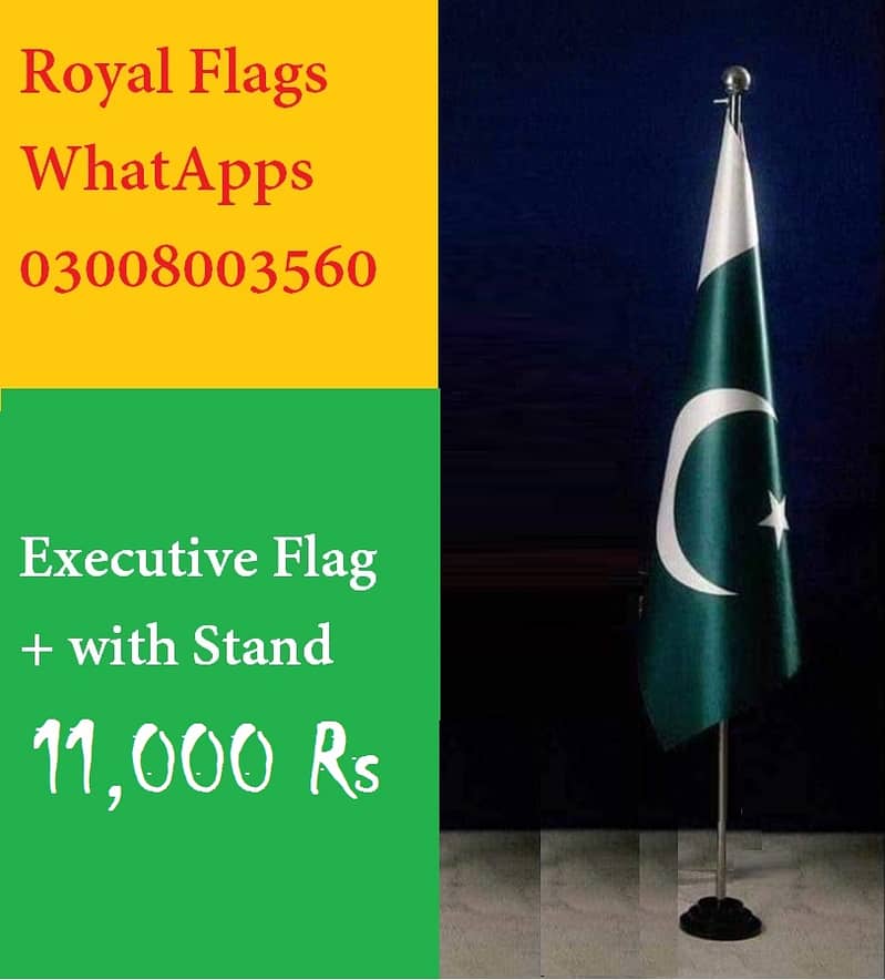 Custom Flag with Golden Pole for Government Offices -Vip Table Flag - 9