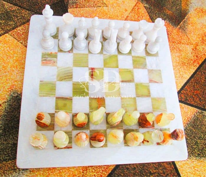 Antique Chess Set marble with unique Velvet case What'sapp 03193587288 5