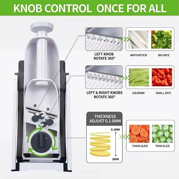 4 In 1 Mandoline Adjustable Vegetable & Fruit Spring Slicer Cutter 5