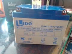 Lido 12-V 26 AH Dry Battery Best for Generators