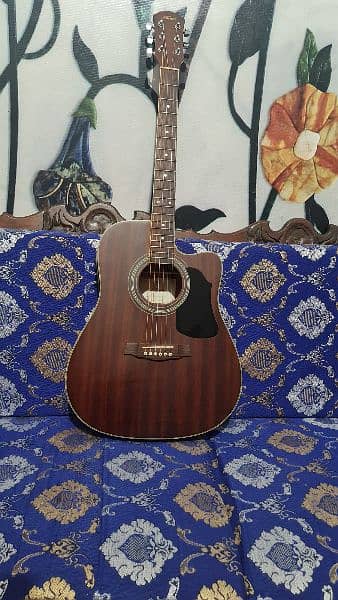 Electric Guitar wooden brown colour full size 0