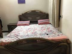 king size bed with mattress and side drawers and dressing