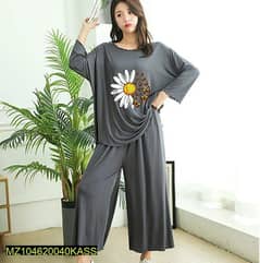 Women's stitched cotton jersey Night Suit