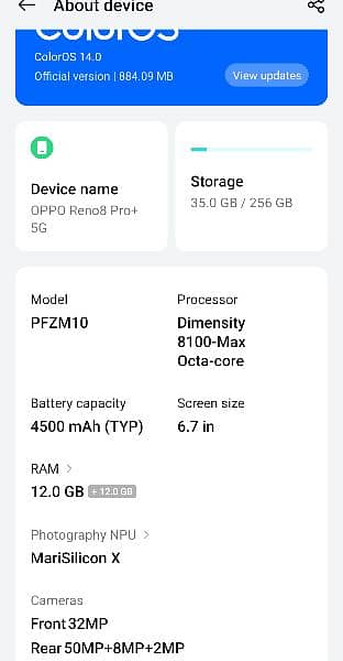 Oppo Reno 8 pro plus 12/256 80W complete box 6