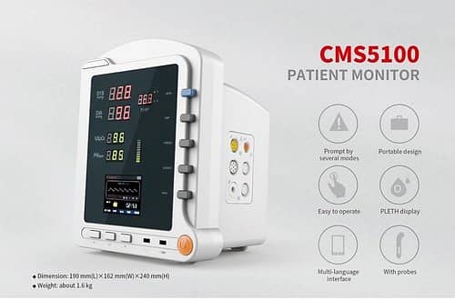 Patient Cardiac Monitor Vital Sign Monitor, BP apparatus, Saturation. 4