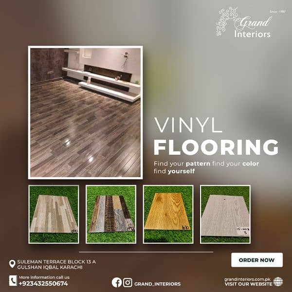 Vinyl flooring wooden pvc SPC floor by Grand interiors 0