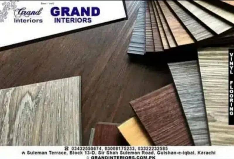 Vinyl flooring wooden laminated pvc spc floor by Grand interiors 0