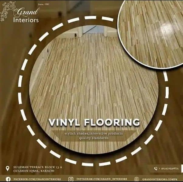 Vinyl flooring wooden laminated pvc spc floor by Grand interiors 2