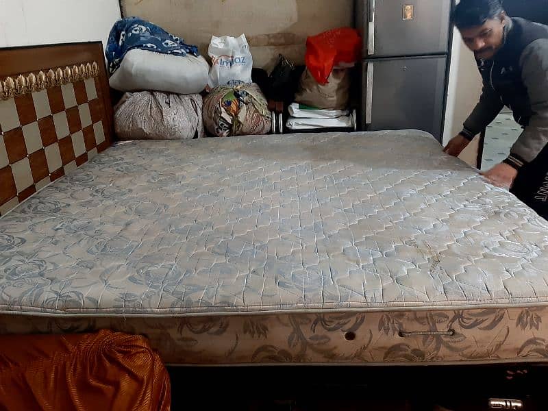 double bed with matress and table for sale 2