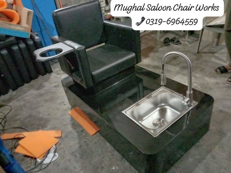 Saloon chairs | Beauty parlor chairs | shampoo unit | pedicure | 14