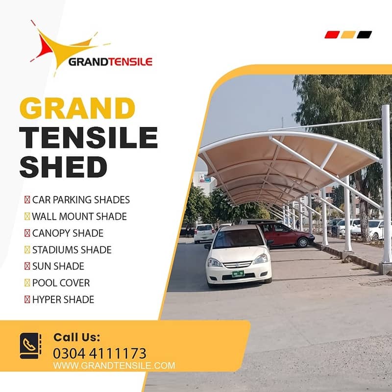 car shade/car parking shades/car tensile shades/car porch shade / shed 1