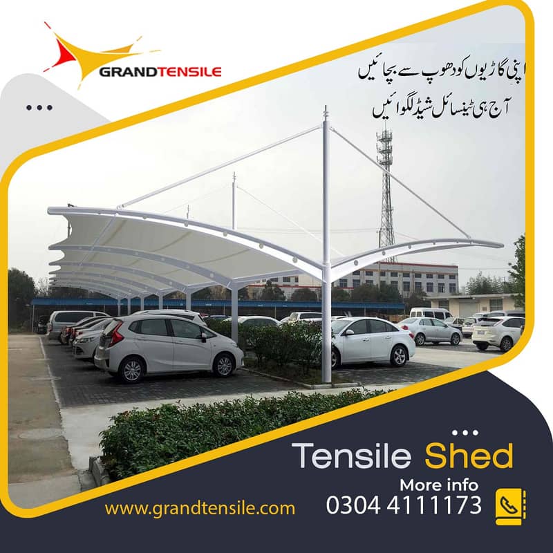 car shade/car parking shades/car tensile shades/car porch shade / shed 8