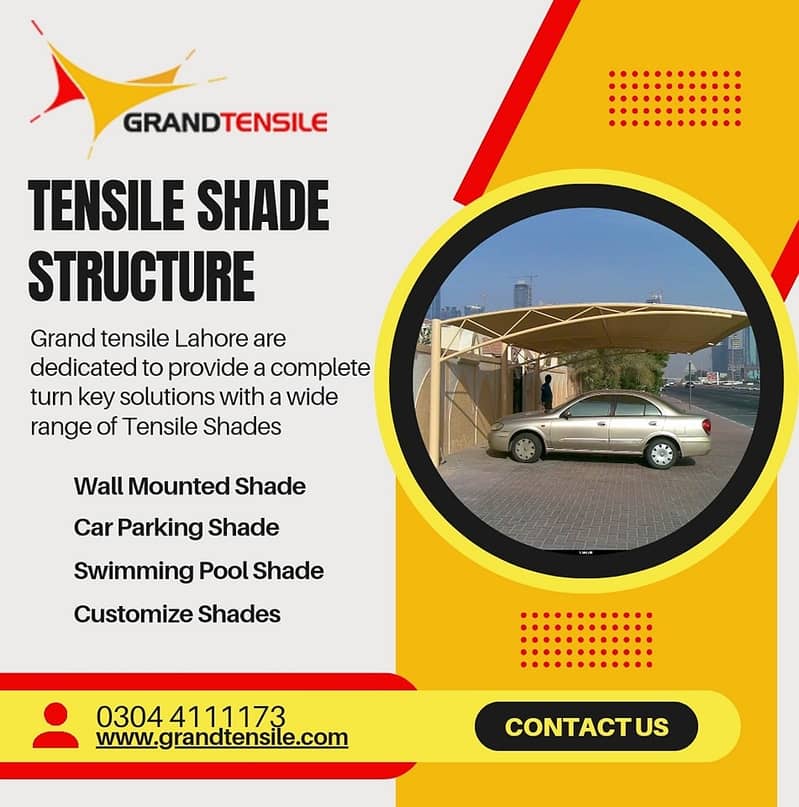 car shade/car parking shades/car tensile shades/car porch shade / shed 11