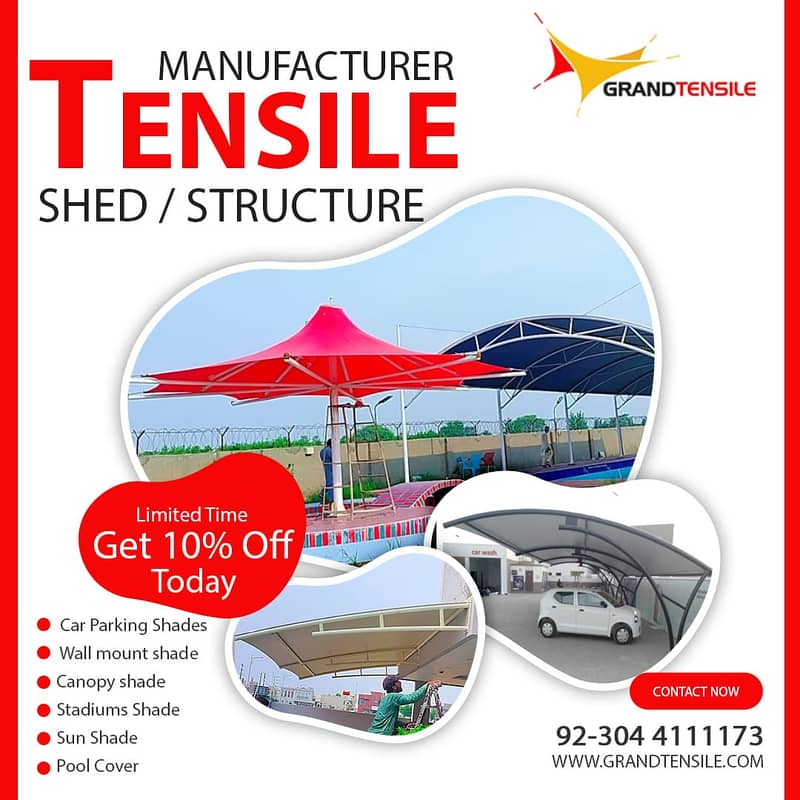 car shade/car parking shades/car tensile shades/car porch shade / shed 19