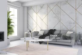 Wallpaper,pvc panel,wood&vinyl floor,kitchen,led rack,ceiling,blind