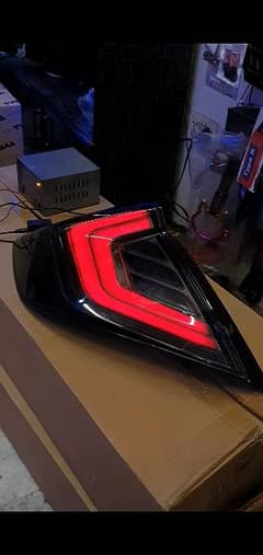 Civic X lava RGB dynamic lights with RGB spoiler