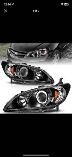 Honda civic  cf4 2005 model black smoke projector headlight