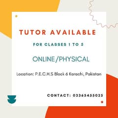 Online/Physical tutor available