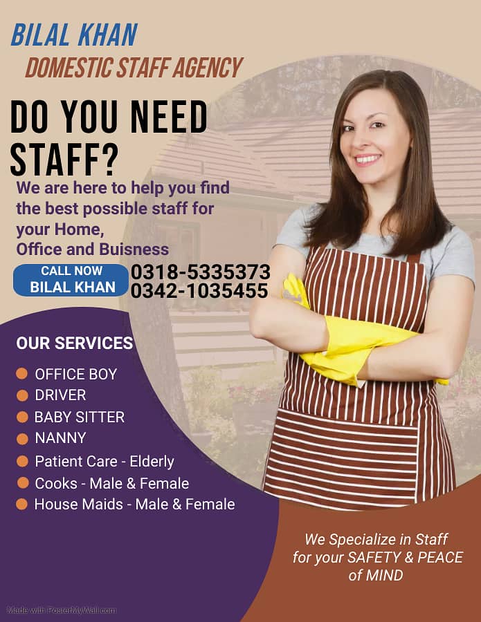 DOMESTIC STAFF/SERVICES/MAIDS/AVAILABLE/STAFF AGENCY/MAID/CHINESE/COOK 1