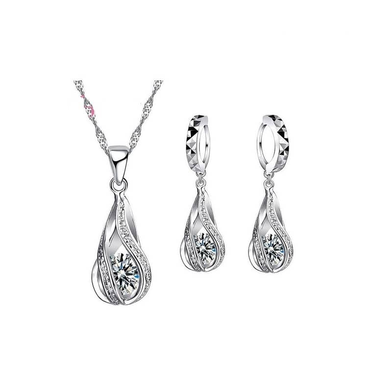 Elegant and Stylish Women 925 Silver Jewelry Set 0