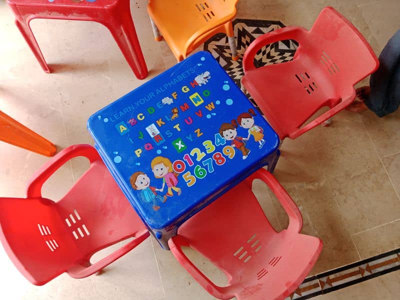 group study chairs with tables for children. 10 chairs 3 tables. 1
