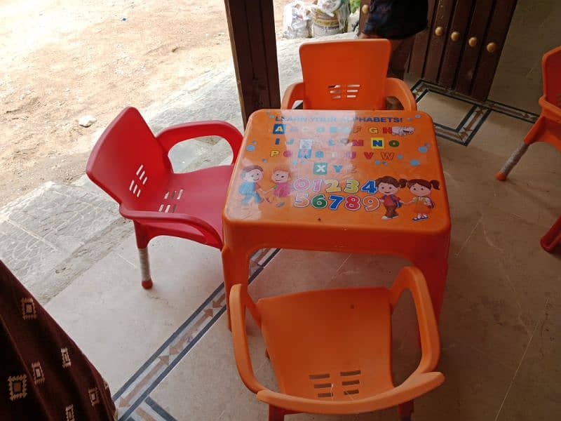 group study chairs with tables for children. 10 chairs 3 tables. 2