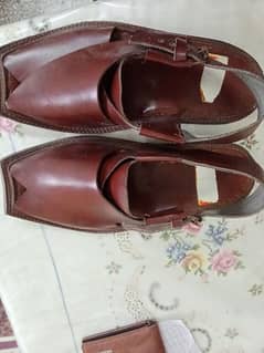 Peshawari Brown leather chappal size 11