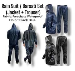2 Pcs Rain suits|Rain coat+Trousers|PVC rabber staff barsattti